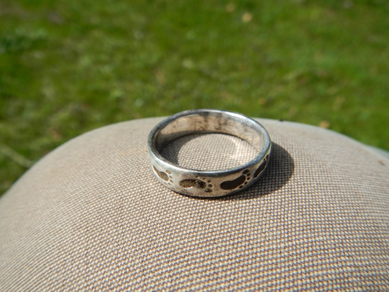 Bague en argent - Empreintes de pieds